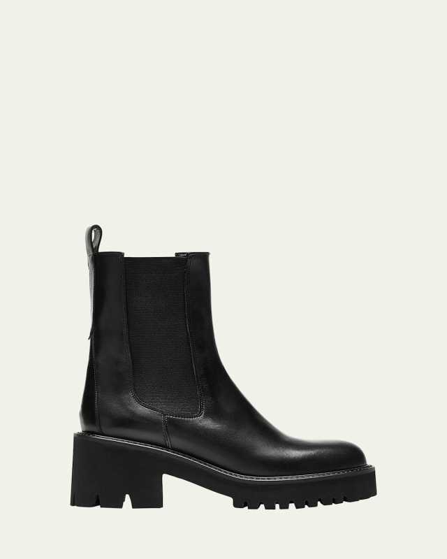 Teddy Leather Chelsea Ankle Booties